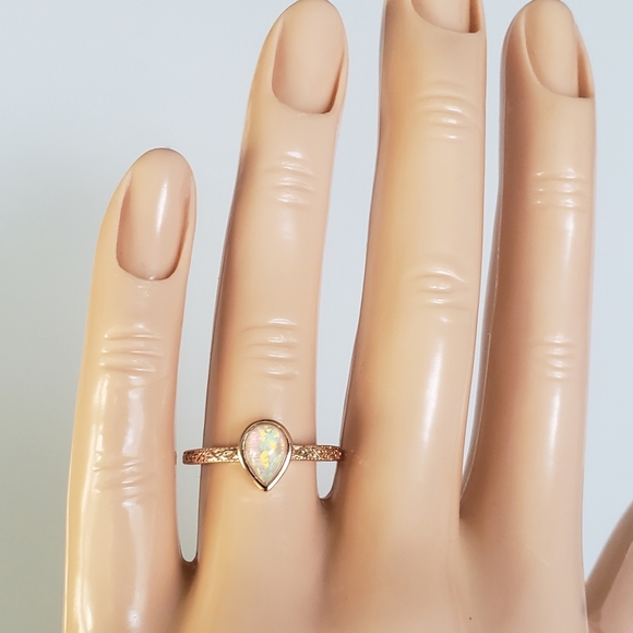 18k Over Sterling Opal Ring - Picture 7 of 8